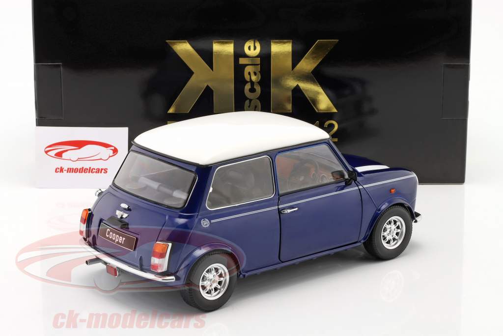 Mini Cooper azul metálico / Blanco RHD 1:12 KK-Scale