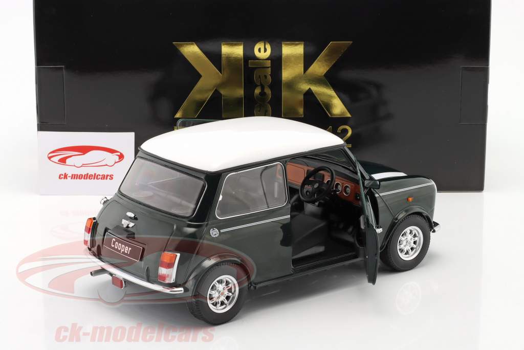 Mini Cooper mørkegrøn / hvid RHD 1:12 KK-Scale