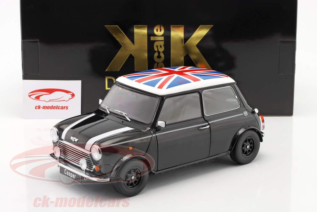 Mini Cooper negro / Blanco / Union Jack RHD 1:12 KK-Scale