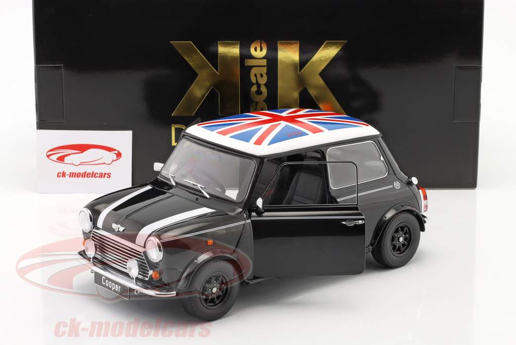 Mini Cooper schwarz / weiß / Union Jack RHD 1:12 KK-Scale