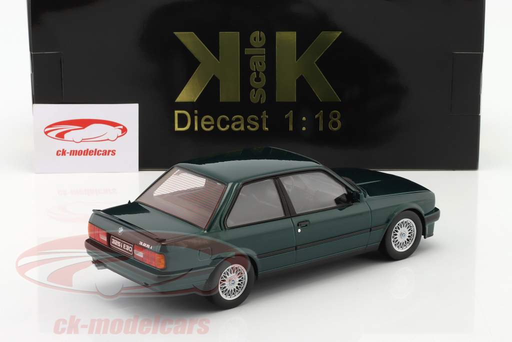 BMW 325i (E30) Mパッケージ 1 建設年 1987 濃い緑色 メタリック 1:18 KK-Scale