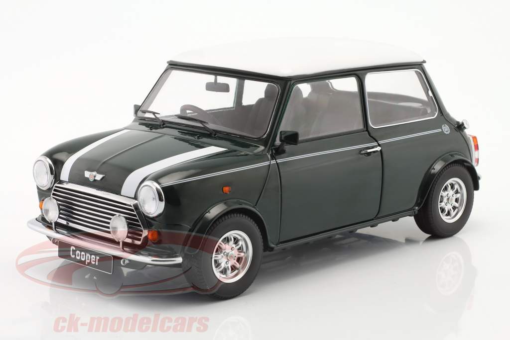 Mini Cooper mørkegrøn / hvid RHD 1:12 KK-Scale