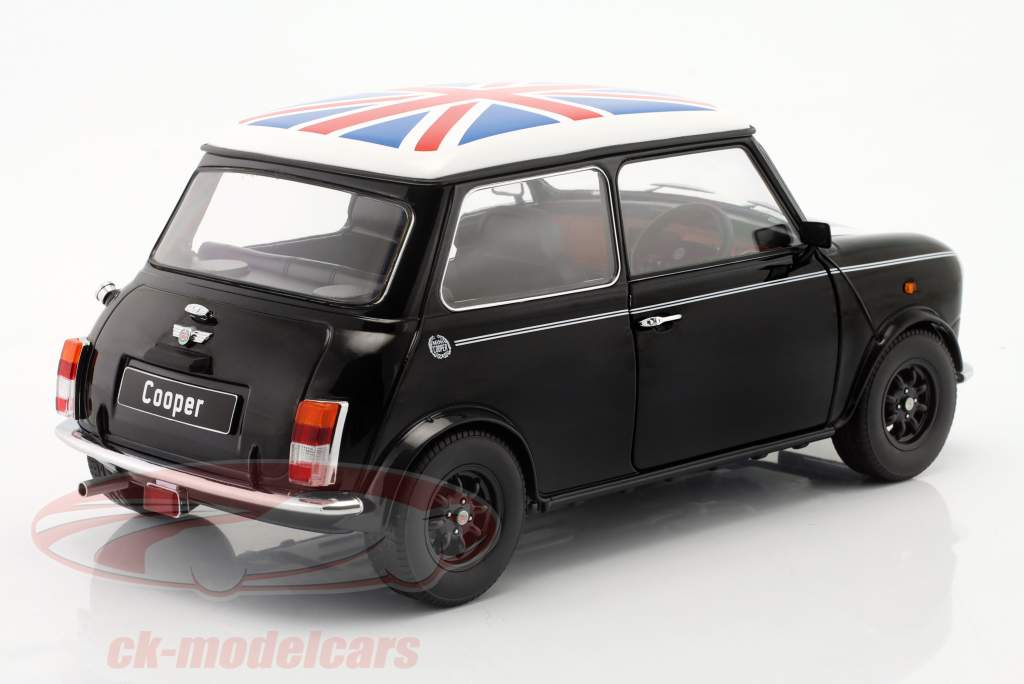 Mini Cooper zwart / Wit / Union Jack RHD 1:12 KK-Scale