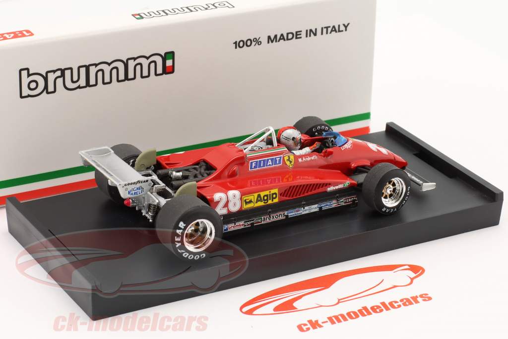 Mario Andretti Ferrari 126C2 #28 3ème italien GP formule 1 1982 1:43 Brumm