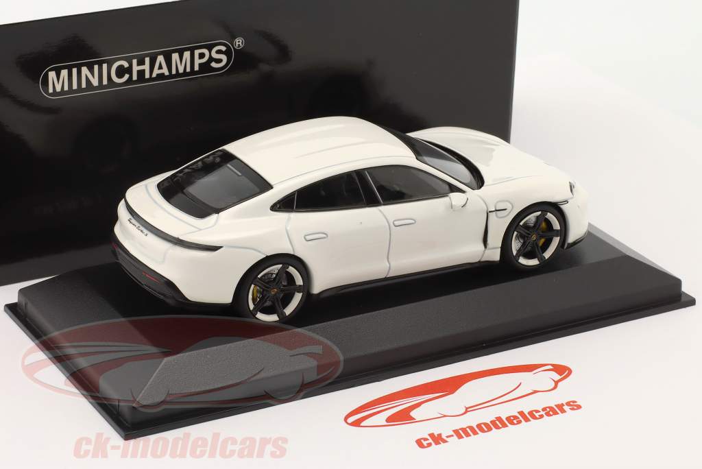 Porsche Taycan Turbo S Año de construcción 2019 carrara blanco metálico 1:43 Minichamps