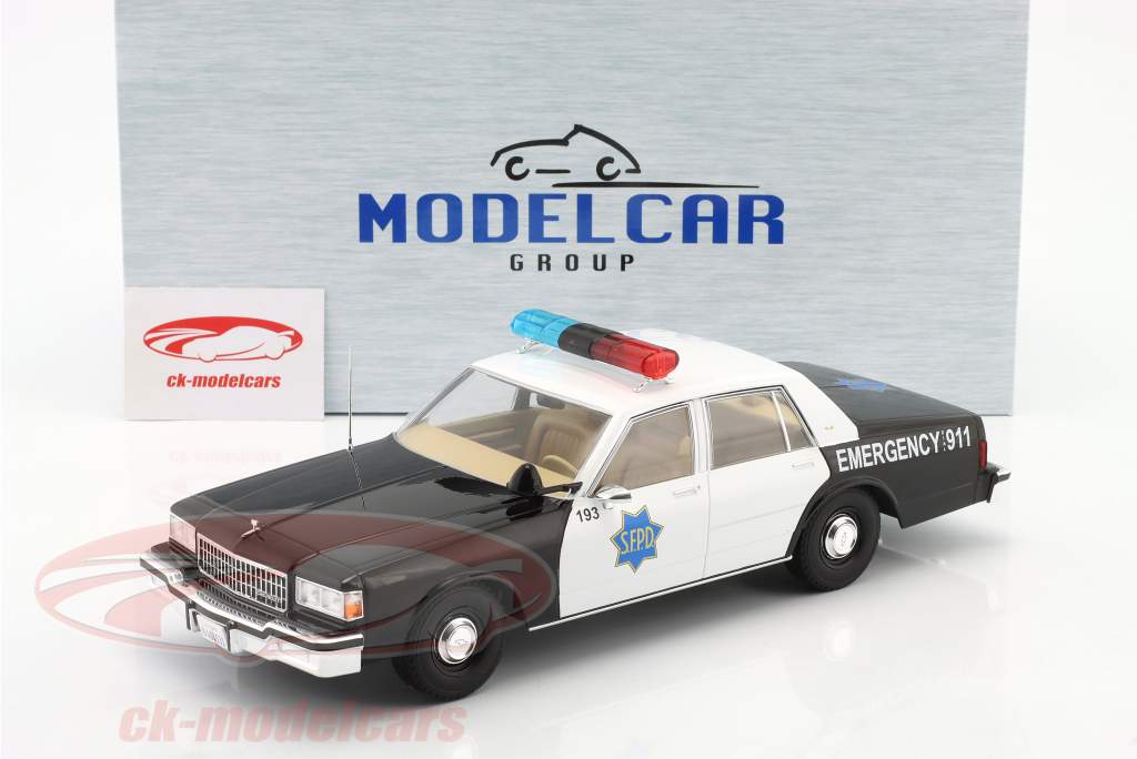 Chevrolet Caprice policía San Francisco negro / Blanco 1:18 Model Car Group