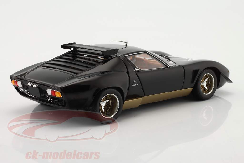Lamborghini Miura SVR ano de construção 1970 Preto / ouro 1:18 Kyosho