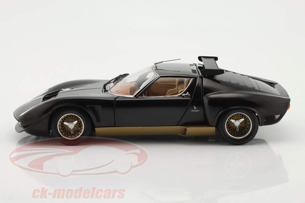 Lamborghini Miura SVR Año de construcción 1970 negro / oro 1:18 Kyosho