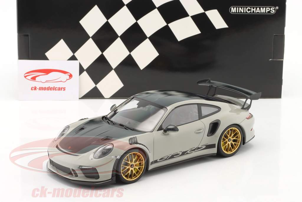 Porsche 911 (991 II) GT3 RS Weissach-Paket 2019 kreide / goldene Felgen 1:18 Minichamps
