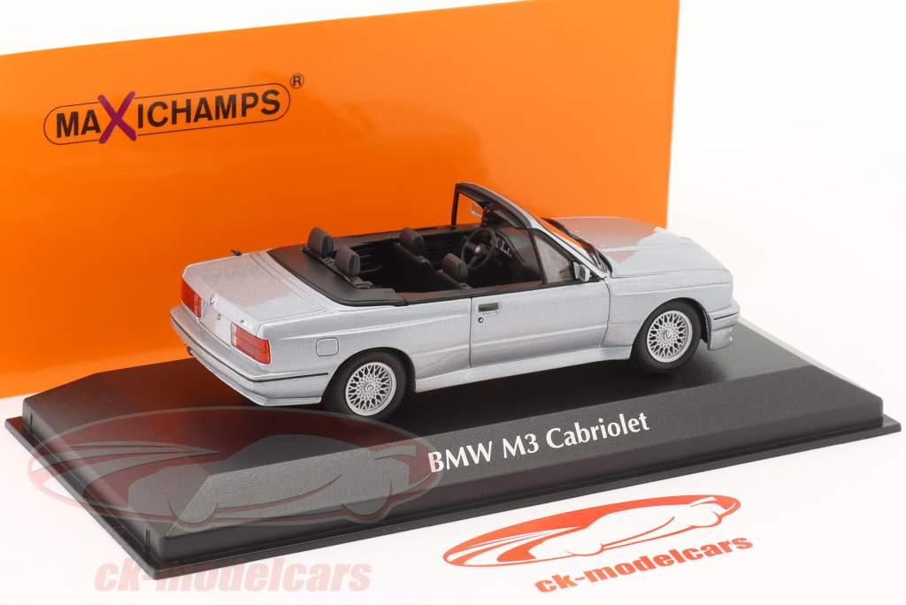 BMW M3 convertibile (E30) Anno di costruzione 1988 argento metallico 1:43 Minichamps