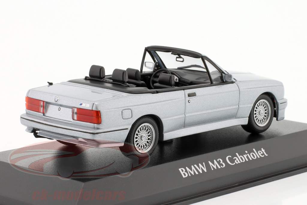 BMW M3 convertible (E30) Année de construction 1988 argent métallique 1:43 Minichamps
