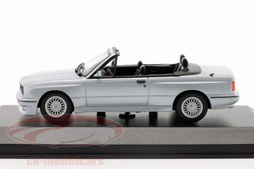 BMW M3 cabriolet (E30) Byggeår 1988 sølv metallisk 1:43 Minichamps