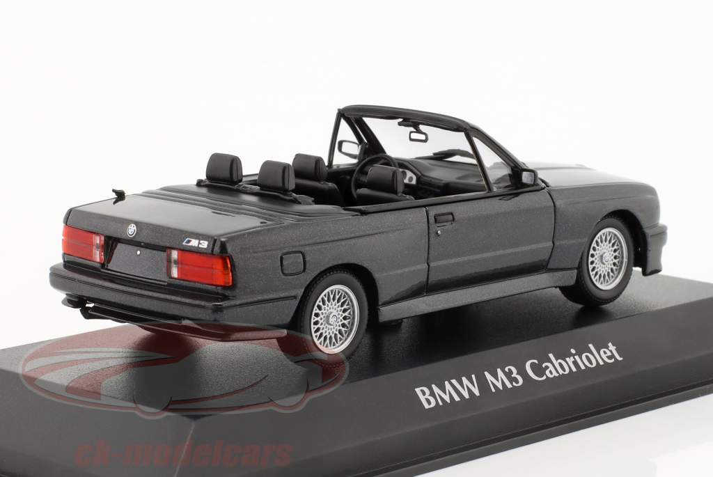 BMW M3 convertibile (E30) Anno di costruzione 1988 Nero metallico 1:43 Minichamps