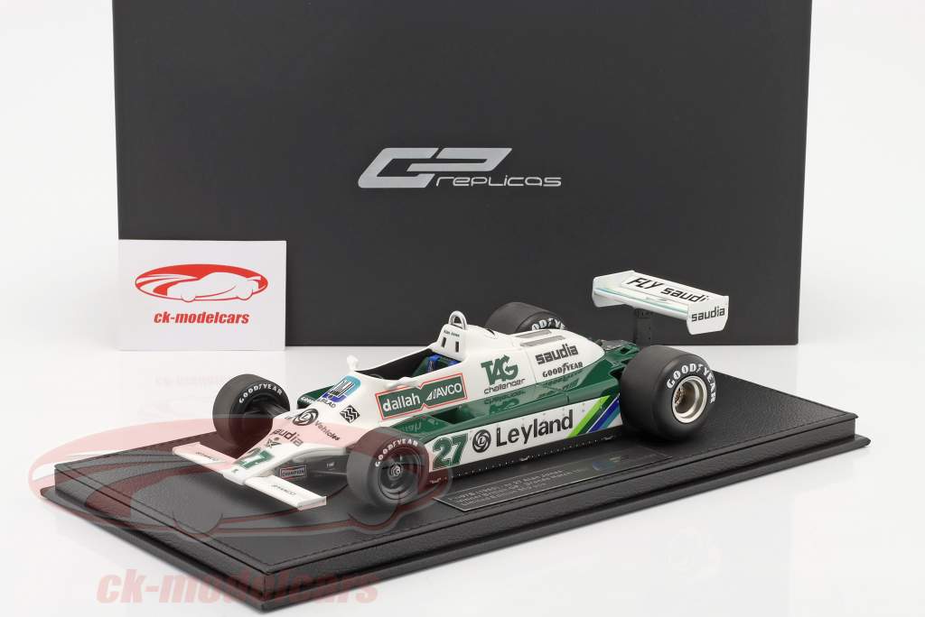 Alan Jones Williams FW07B #27 ganador británico GP fórmula 1 Campeón mundial 1980 1:18 GP Replicas