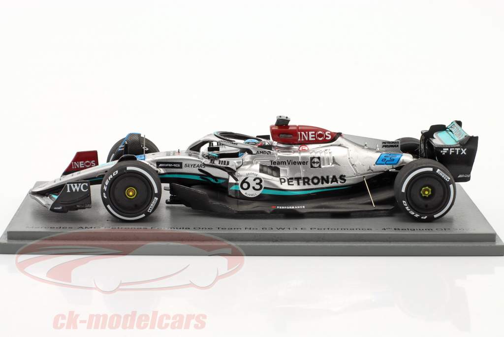 George Russell Mercedes-AMG F1 W13 #63 4th Belgien GP Formel 1 2022 1:43 Spark