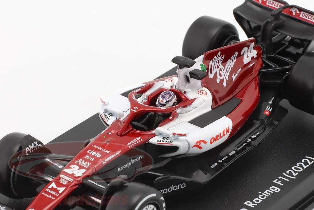 Modellauto 1:18 Solido Alfa Romeo Zhou Guanyu - Weißes Formel 1 Sammlerstück 1:18 Scale Modell Auto