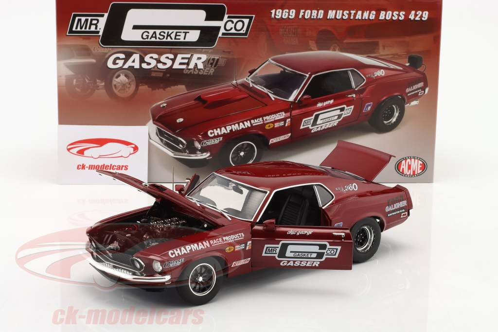 Ford Mustang Boss 429 Mr. Gasket Drag Outlaws 1969 red 1:18 GMP