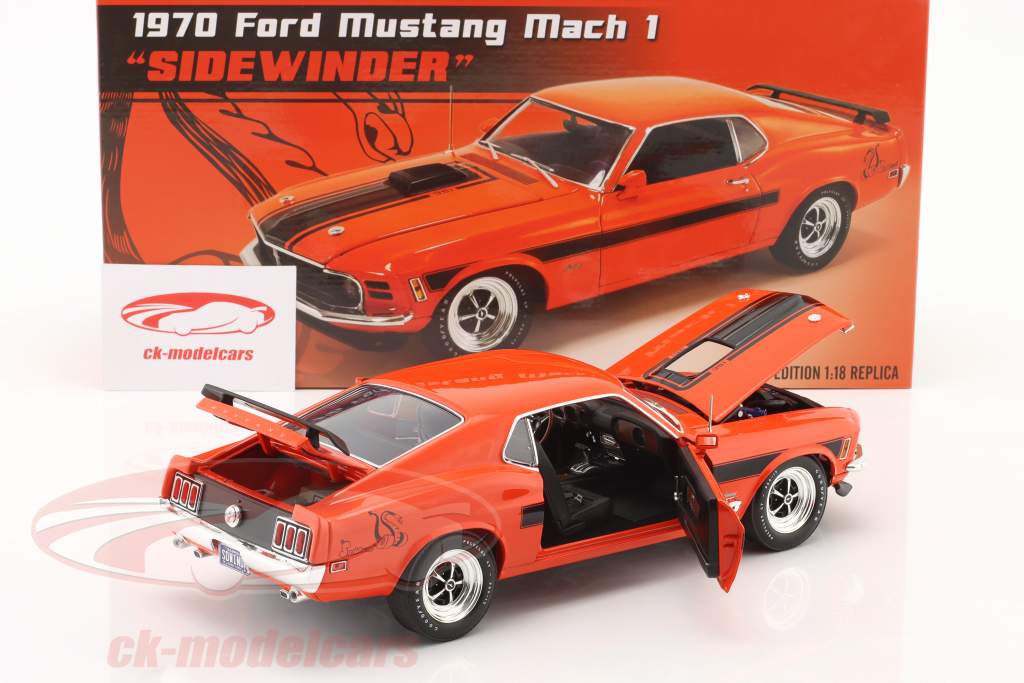 Ford Mustang Mach 1 Sidewinder Byggeår 1970 rød 1:18 GMP