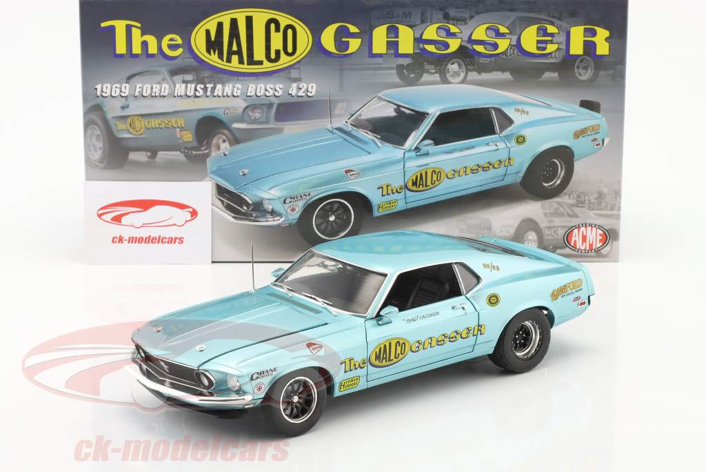 Ford Mustang Boss 429 The Malco Gasser 1969 blå 1:18 GMP