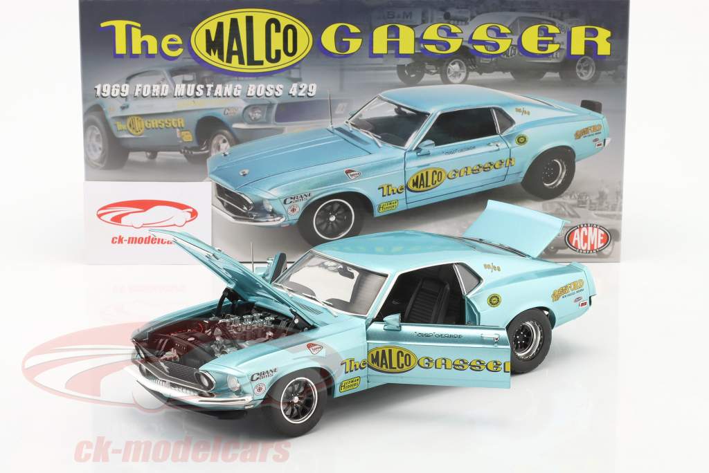 Ford Mustang Boss 429 The Malco Gasser 1969 blau 1:18 GMP