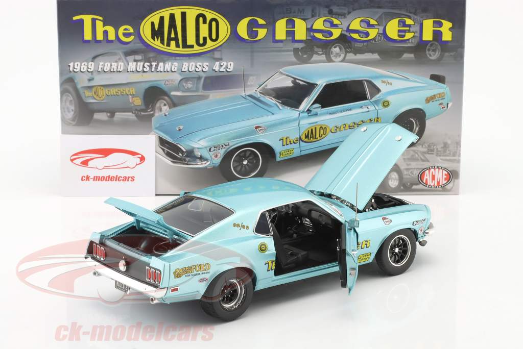Ford Mustang Boss 429 The Malco Gasser 1969 azul 1:18 GMP