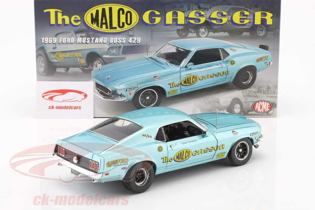 Ford Mustang Boss 429 The Malco Gasser 1969 blå 1:18 GMP