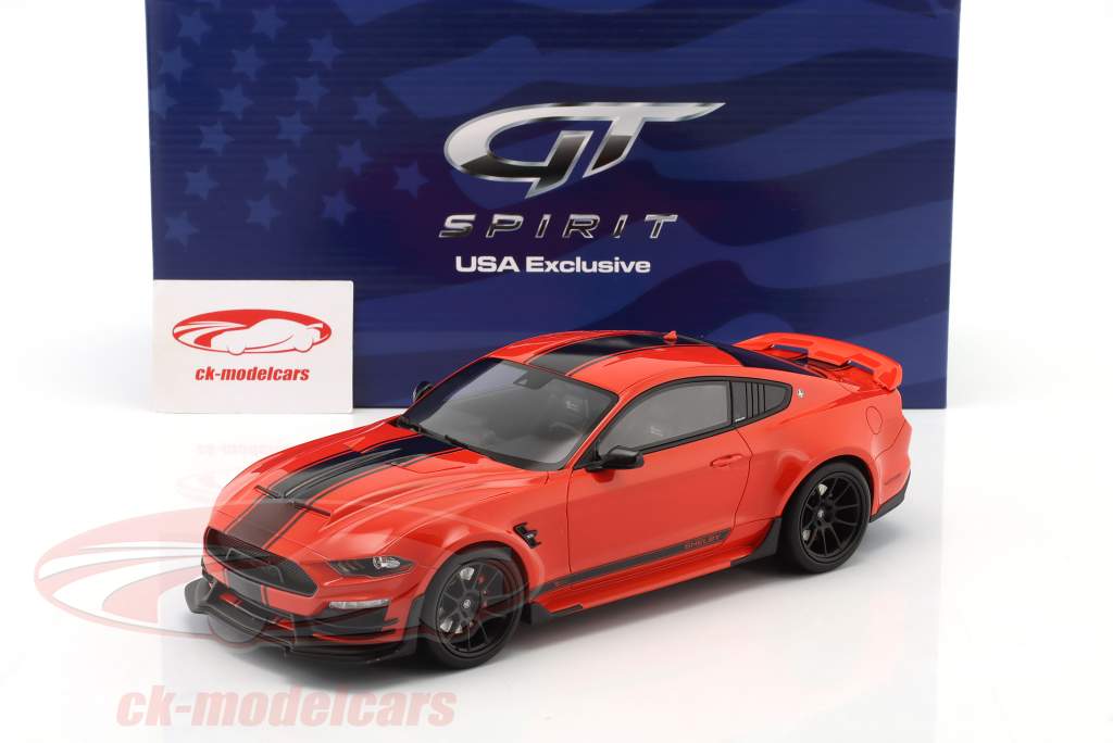 Ford Mustang Shelby Super Snake Byggeår 2021 orange / sort 1:18 GT-Spirit