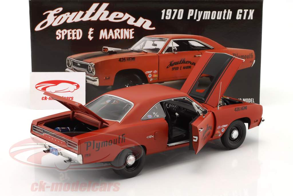 Plymouth GTX Drag Car Southern Speed & Marine 1970 rojo marrón 1:18 GMP