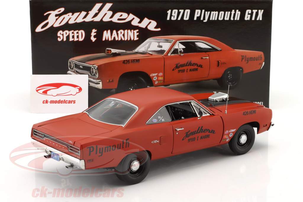 Plymouth GTX Drag Car Southern Speed & Marine 1970 red-brown 1:18 GMP