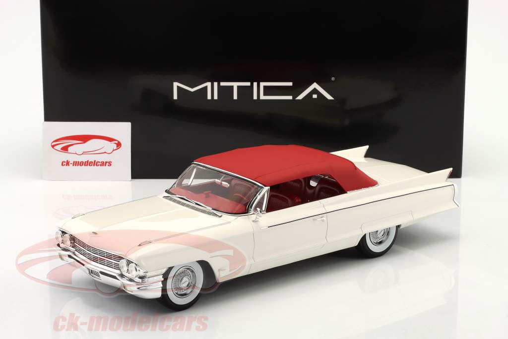 Cadillac Eldorado Biarritz Cabrio Closed year 1962 bordeaux white 1:18 Mitica