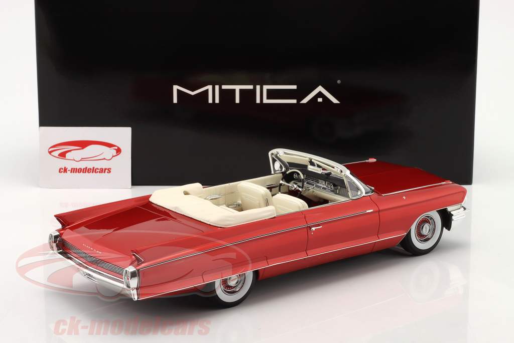 Cadillac Eldorado Biarritz Cabrio Open Byggeår 1962 mørkerød metallisk 1:18 Mitica