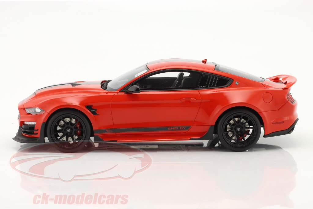 Ford Mustang Shelby Super Snake 建设年份 2021 橘子 / 黑色的 1:18 GT-Spirit