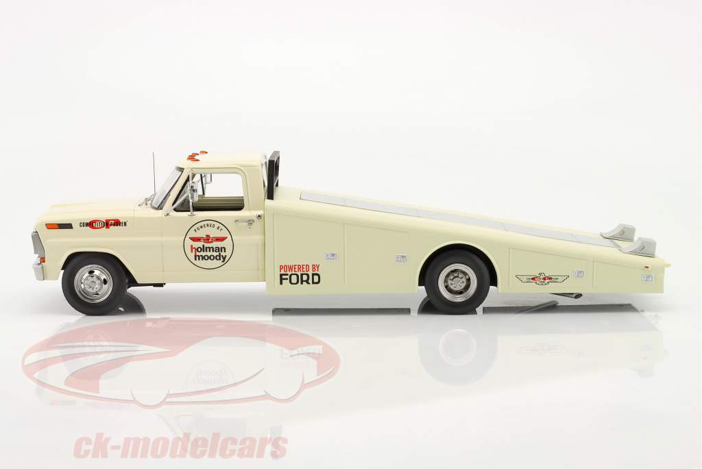 Ford F-350 Ramp Truck Holman Moody year 1970 cream White 1:18 GMP