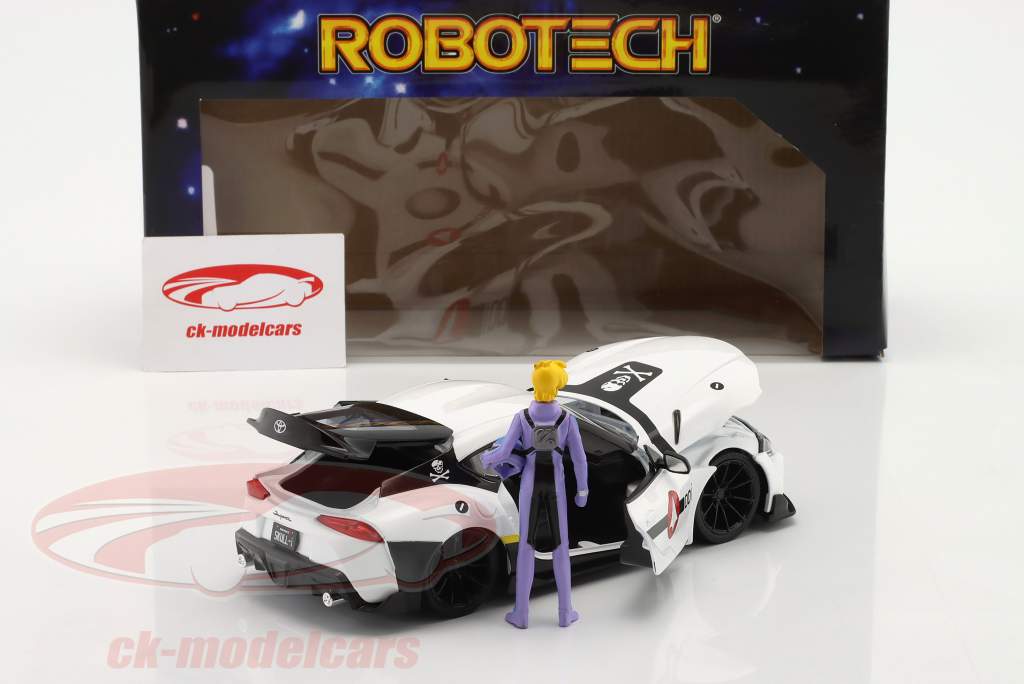 Toyota Supra 2020 with figure Roy Focker TV series Robotech 1:24 Jada toys