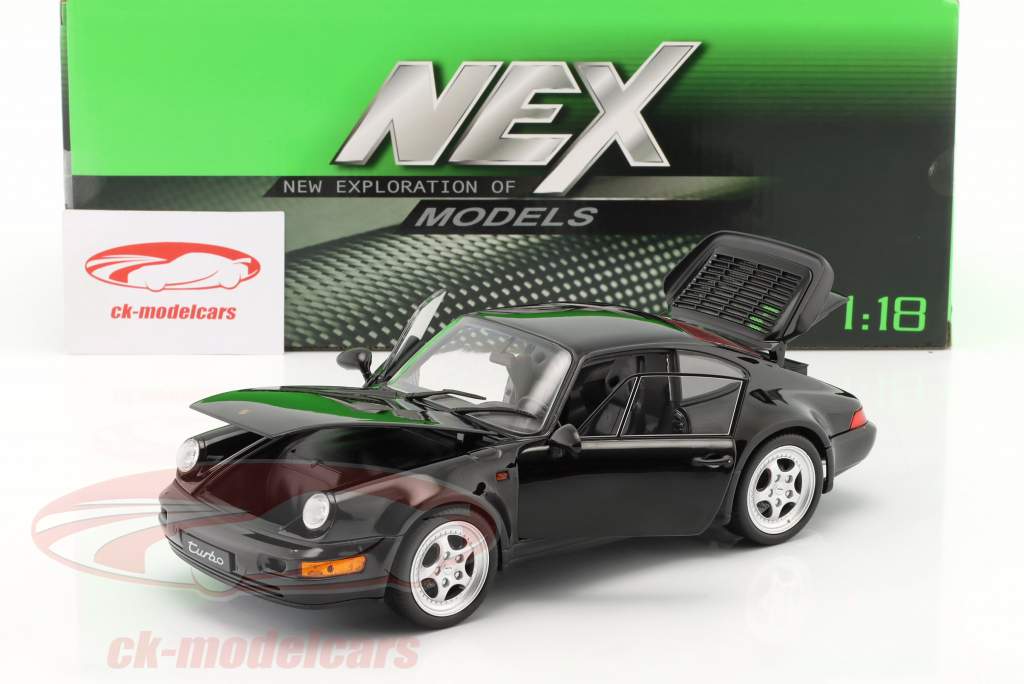 Welly 1:18 Porsche 911 (Typ 964) Turbo schwarz 18026W Modellauto 