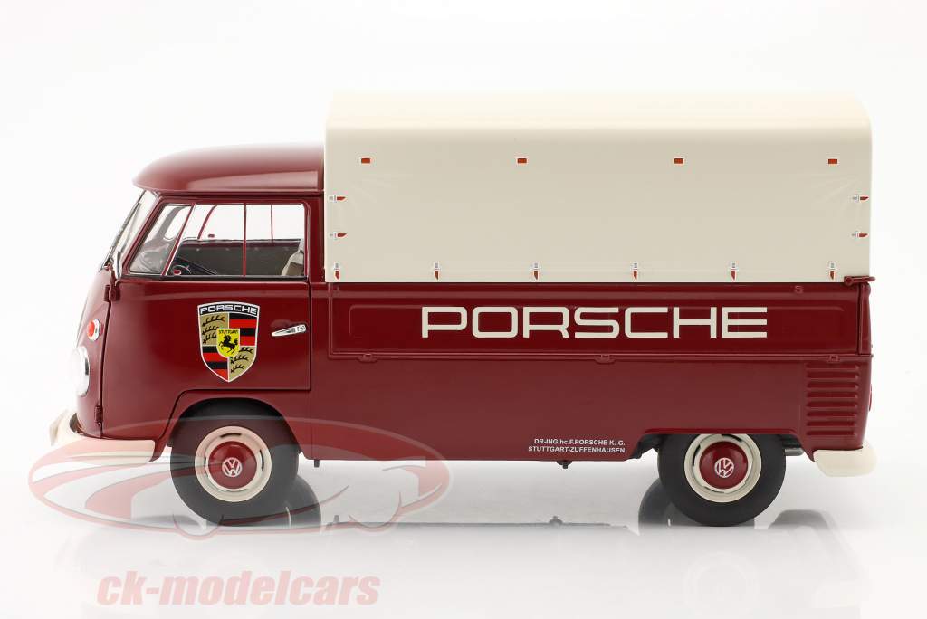 Volkswagen VW T1 Pick-Up Porsche Service 1950 rosso scuro 1:18 Solido