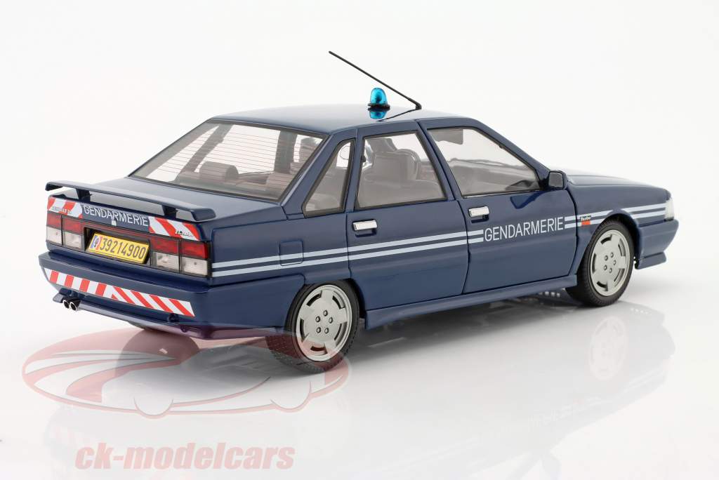 Renault 21 Turbo BRI / Gendarmerie 1992 blå 1:18 Solido