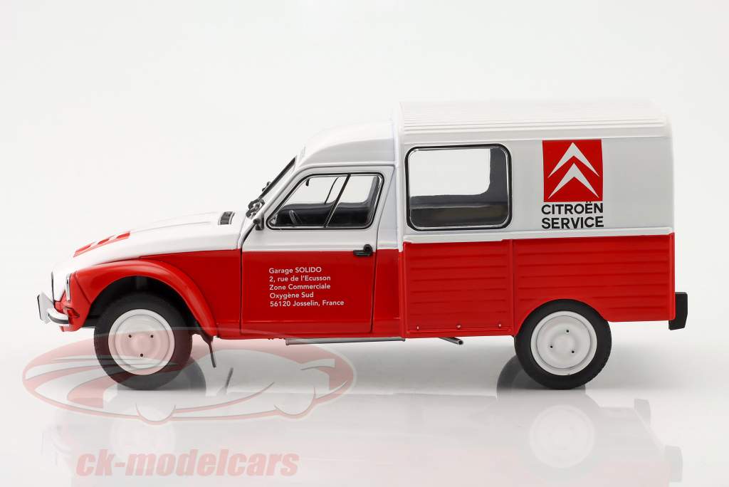 Citroen Acadiane Año de construcción 1984 Citroen Service rojo / Blanco 1:18 Solido