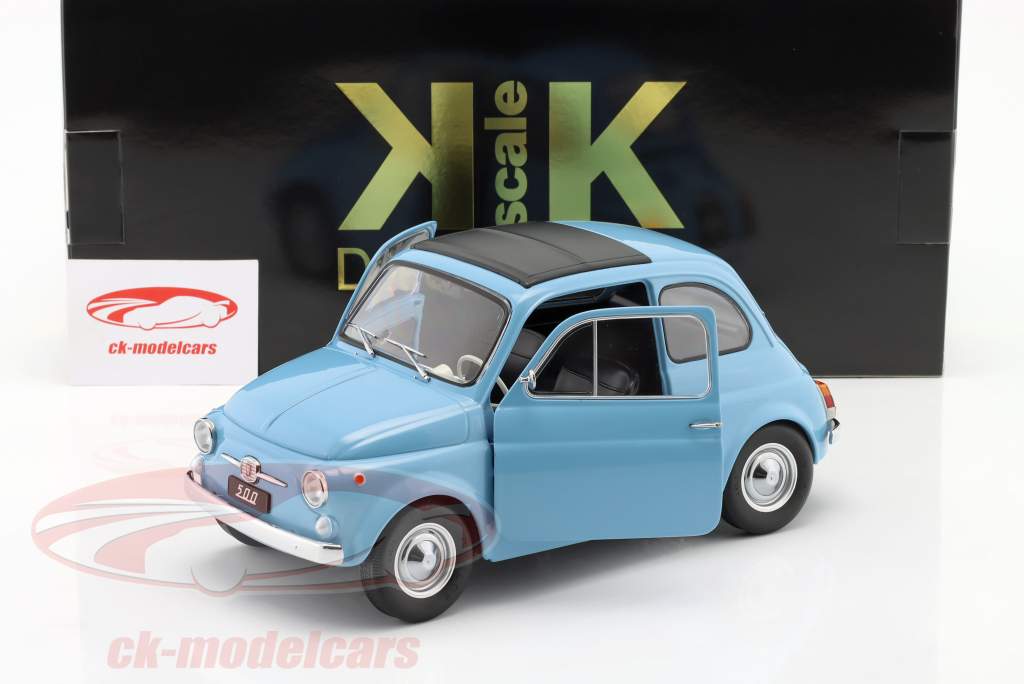 Fiat 500 F 建设年份 1968 浅蓝 1:12 KK-Scale