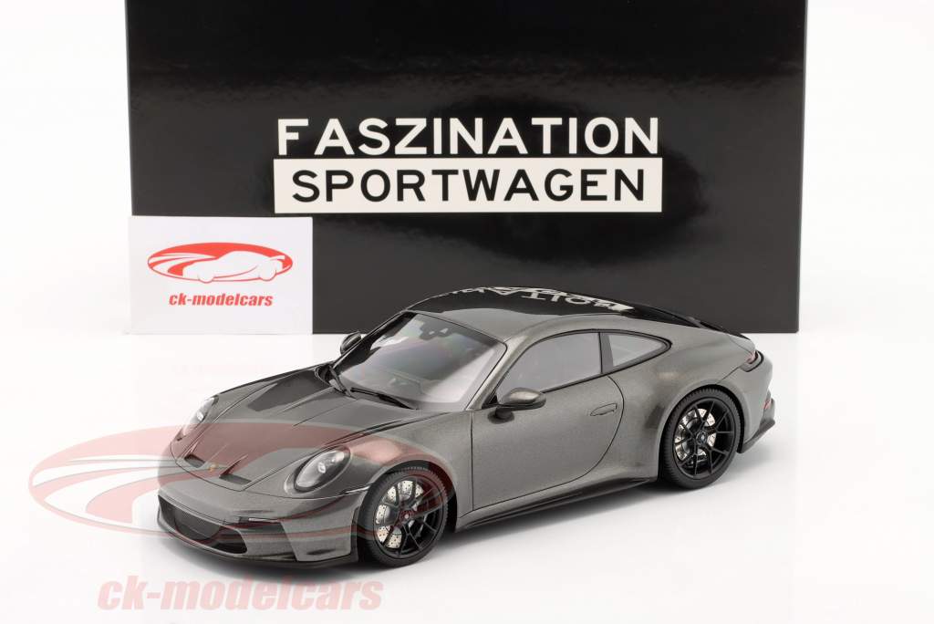 Porsche 911 (992) GT3 Touring 2022 grigio agata metallico / Nero cerchi 1:18 Minichamps