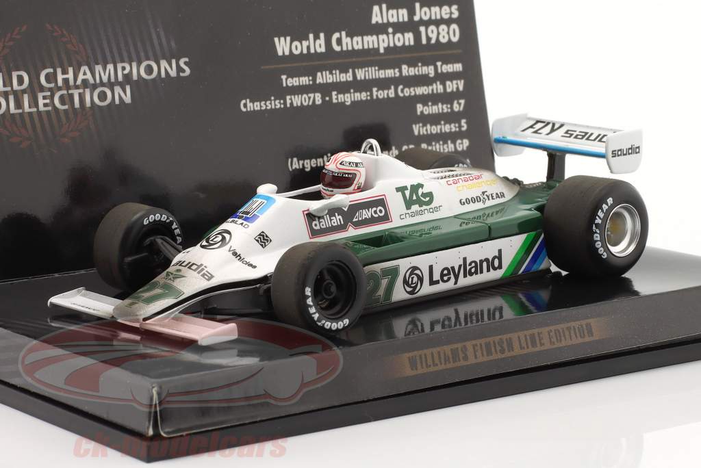 A. Jones Williams FW07B #27 Formel 1 Weltmeister 1980 Dirty Version 1:43 Minichamps