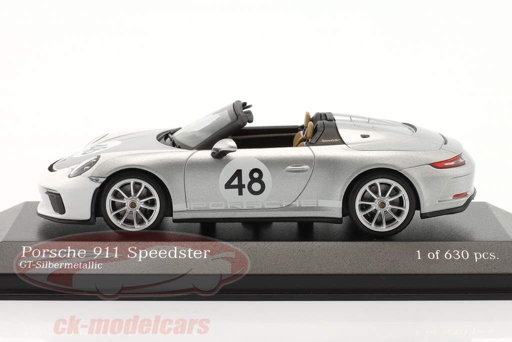Porsche 911 Speedster #48 Heritage pacchetto 2019 argento metallico 1:43 Minichamps