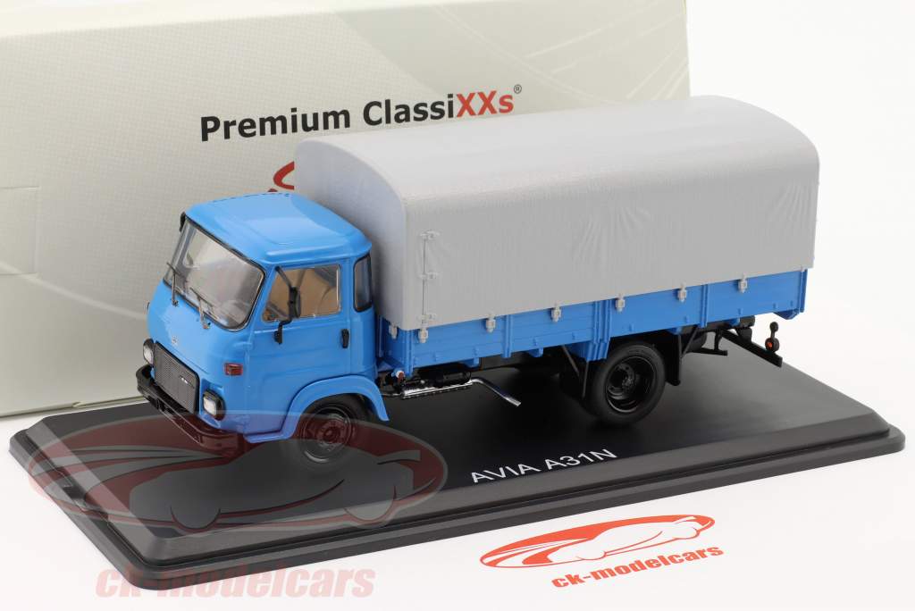 Avia A31N camión de plataforma con lona azul / Gris 1:43 Premium ClassiXXs