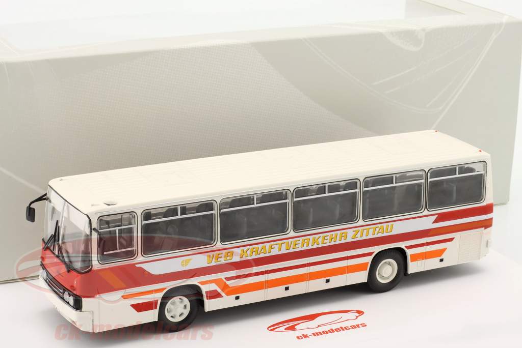 Ikarus 256 Bus VEB transport motorisé Zittlau Blanc / rouge / orange 1:43 Premium ClassiXXs