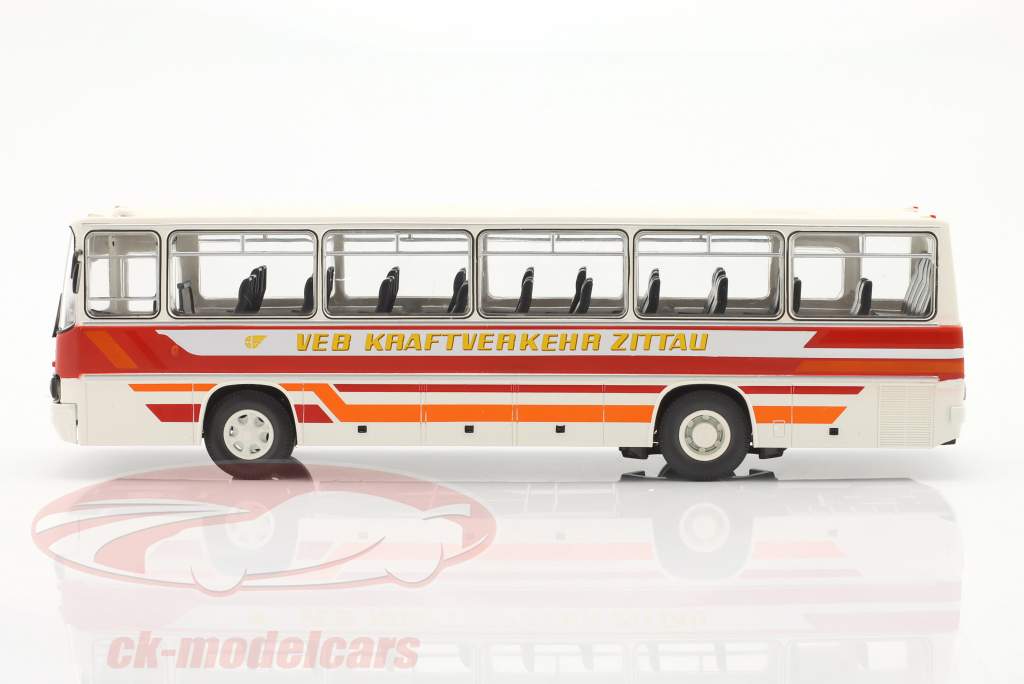 Ikarus 256 Bus VEB transport motorisé Zittlau Blanc / rouge / orange 1:43 Premium ClassiXXs