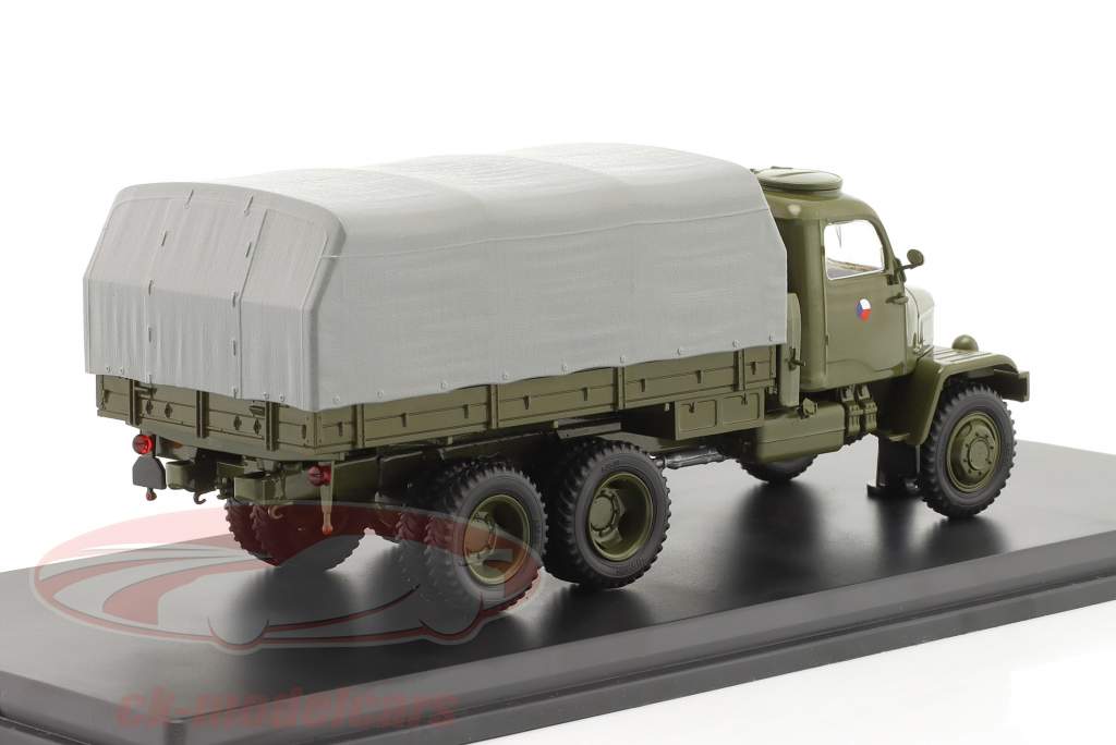 Praga V3S camion à plateau avec bâche véhicule militaire olive 1:43 Premium ClassiXXs