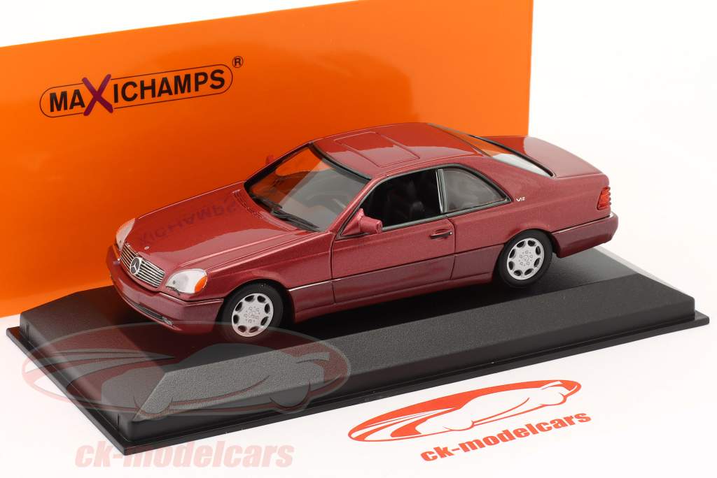 Mercedes-Benz 600 SEC Coupe Год постройки 1992 красный металлический 1:43 Minichamps
