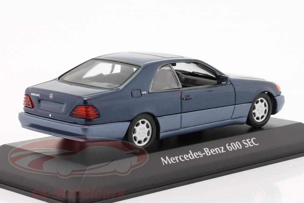 Mercedes-Benz 600 SEC Coupe 建設年 1992 青い メタリック 1:43 Minichamps