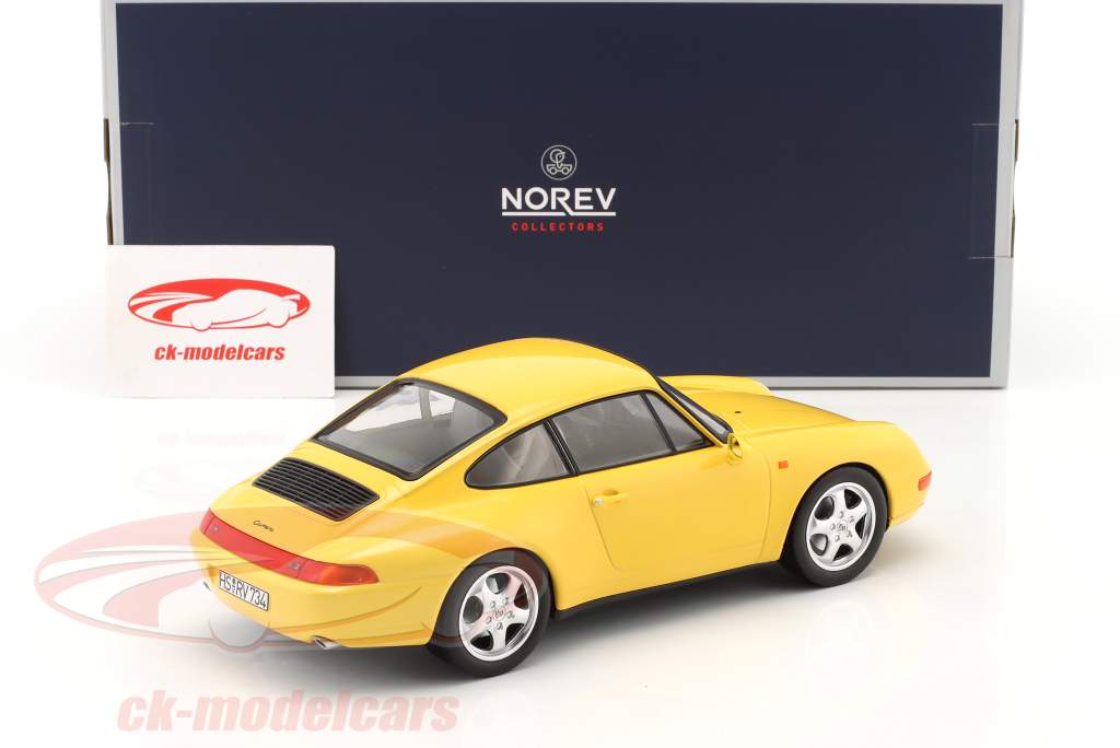Porsche 911 Carrera (993) Baujahr 1994 gelb 1:18 Norev