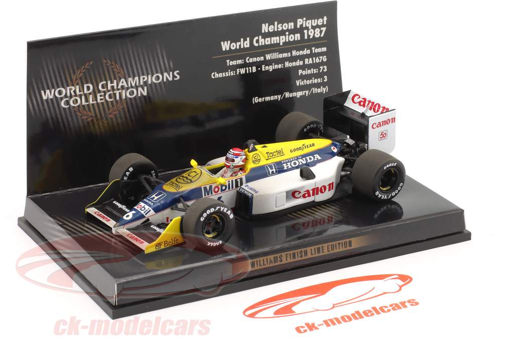 N. Piquet Williams FW11B Dirty Version #6 formule 1 Champion du monde 1987 1:43 Minichamps